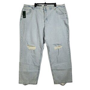 Wild Fable Jeans Women's Plus Size 24 Blue Distressed Super High Rise Straight